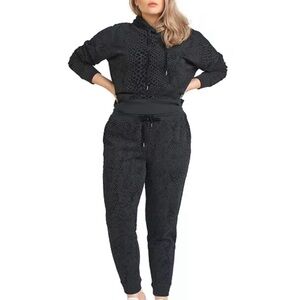 Black Tape Black snake skin embossed Jogger Set